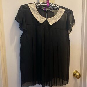 Lily White blouse with lace collar